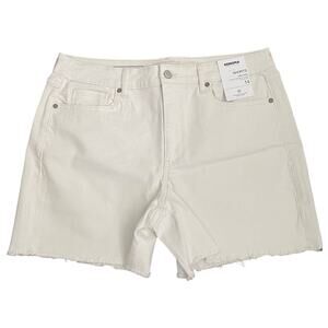 Sonoma High Rise White Denim Shorts, Frayed Hem, NWT, Women's Size 14